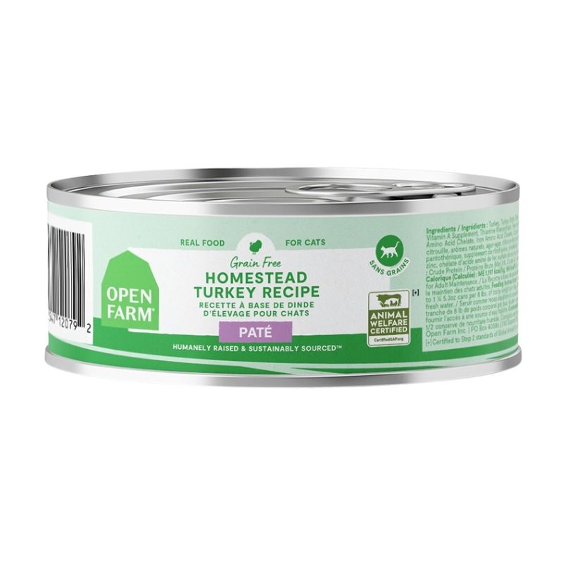 Open Farm Wet Cat Food – Homestead Turkey Pate – 5.3oz Can
