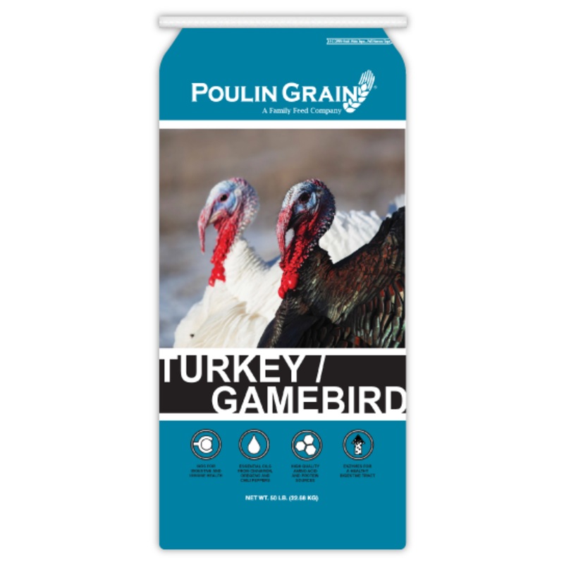 Poulin Grain Turkey/Gamebird Grower/Finisher Pellet 50 lbs