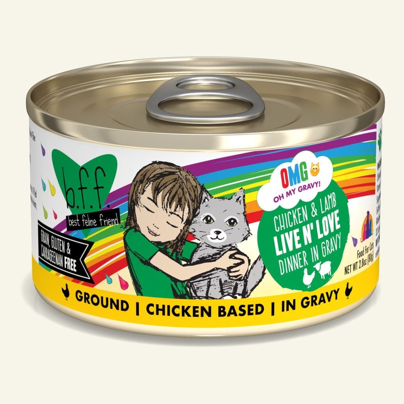 Weruva BFF Oh My Gravy! Cat Food (Wet) – Chicken & Lamb Live N’ Love 2.8oz