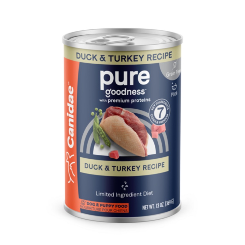 Canidae Grain Free Pure Limited Ingredient Diet Duck & Turkey Wet Dog Food 12.5-oz, case of 12 cans