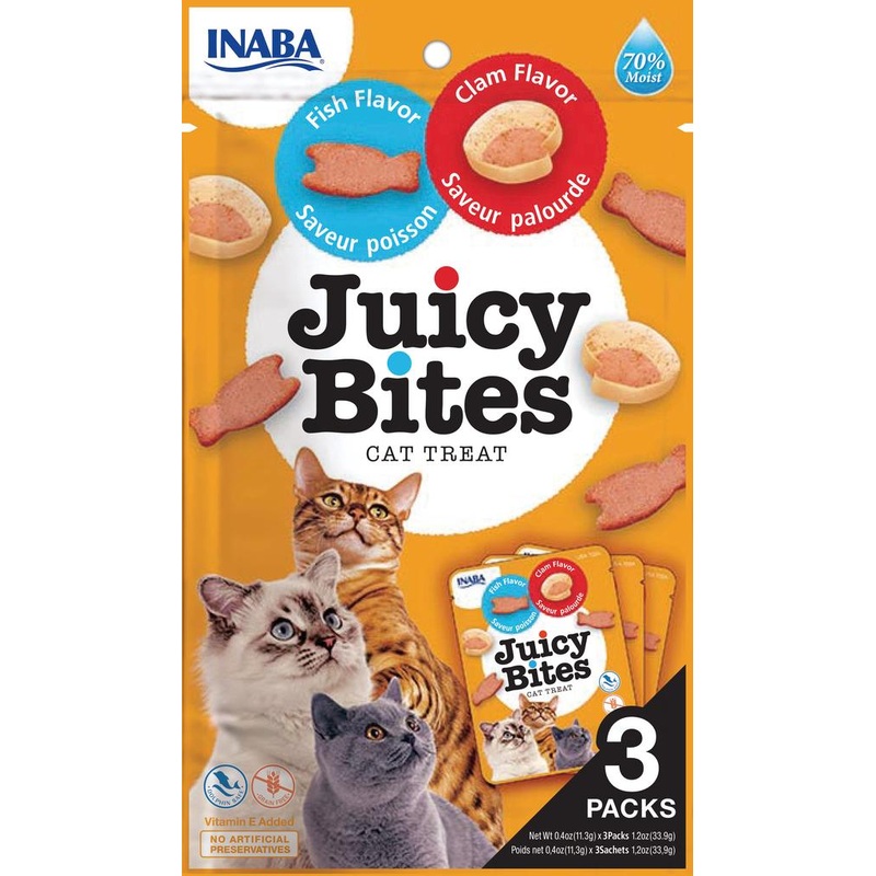 Inaba Juicy Bites Fish & Clam Flavor 33.9g