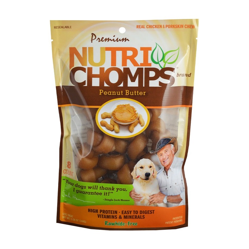 Nutri Chomps Mini Knot Dog Treat Peanut Butter 8 count