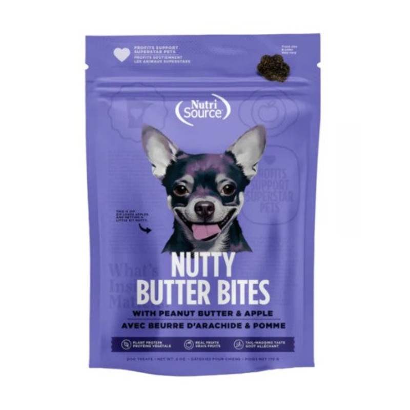 NutriSource Nutty Butter Bites Peanut Butter & Apple Dog Treats 6 oz