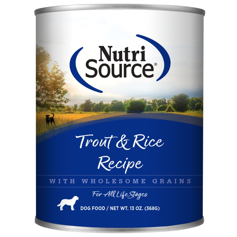 NutriSource Trout & Rice Recipe Healthy Wet Dog Food 13 oz