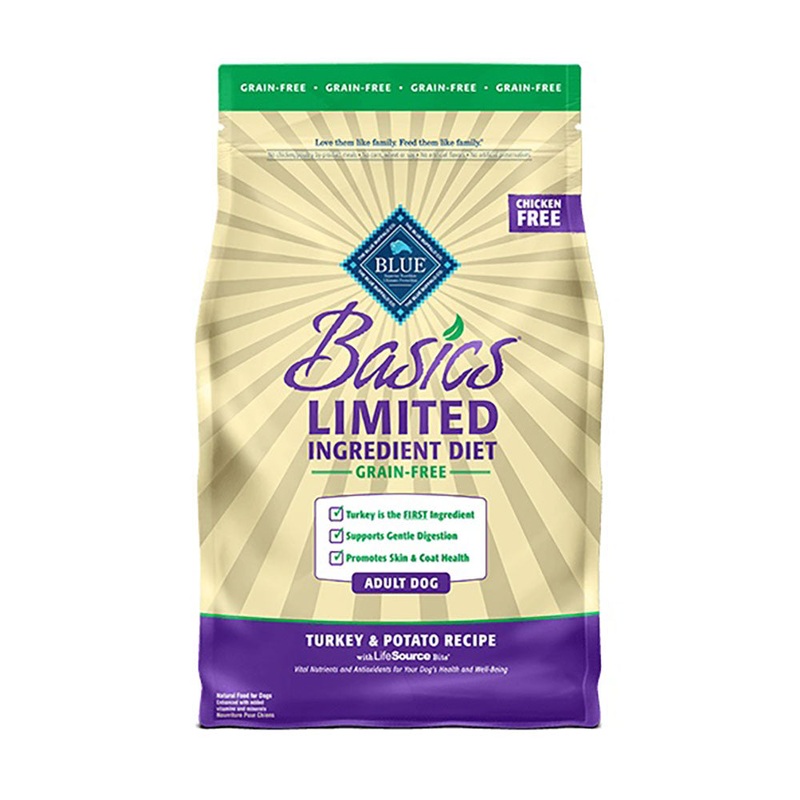 Blue Buffalo Basics Limited Ingredient Diet Grain Free Turkey & Potato Recipe Adult Dog Food 11 Lbs