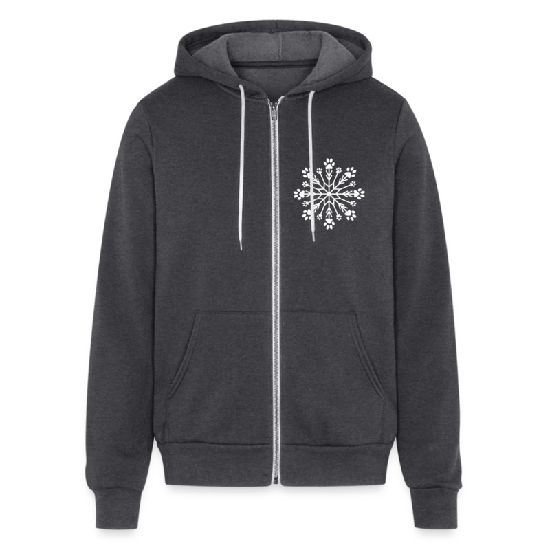 Paw Snowflake Bella + Canvas Full Zip Hoodie charcoal grey S