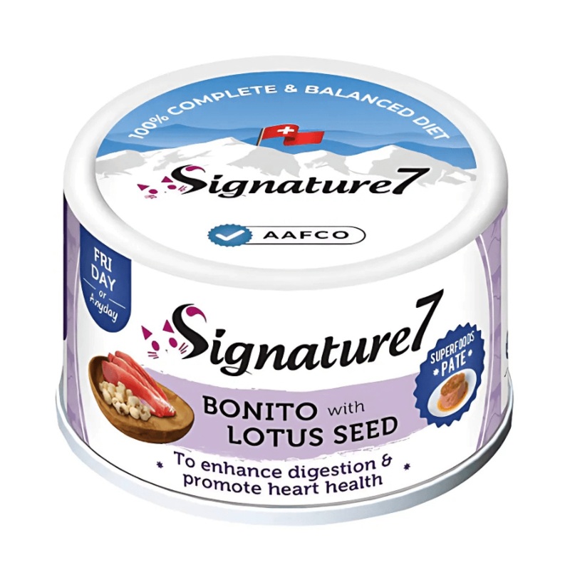 Signature7 Cat Superfoods Pate Friday Bonito With Lotus Seed For a Healthy Digestion and Heart Health 80g