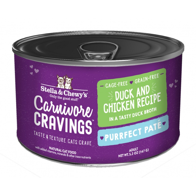 Stella & Chewy’s Carnivore Cravings Purrfect Pate Duck & Chicken Pate Recipe in Broth Wet Cat Food