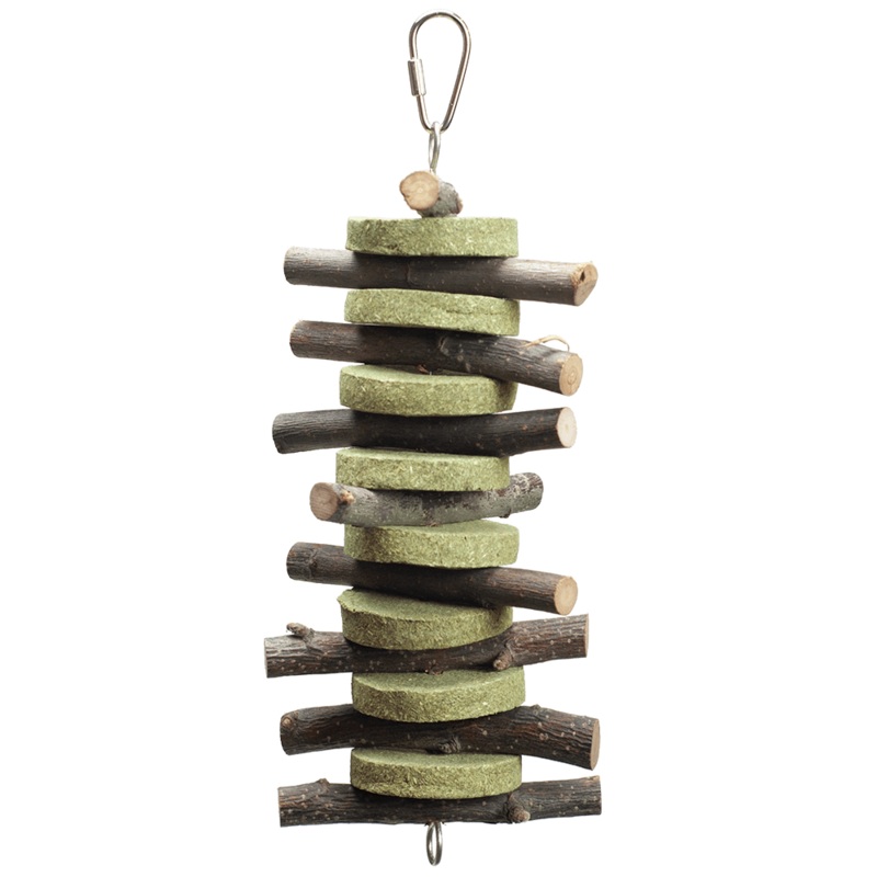 A&E Nibbles Timothy Hay Stack Chews with Natural Wood Sticks
