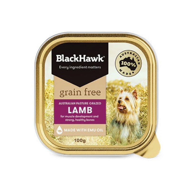 BLACK HAWK DOG GRAIN FREE WET LAMB 100G x 9