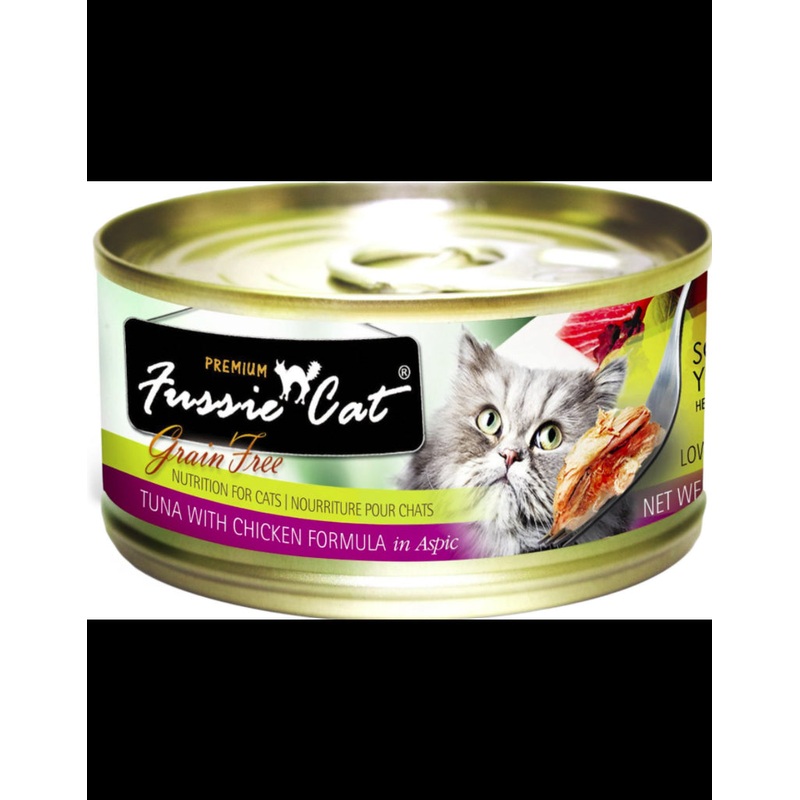 Fussie Cat 5.5 oz Grain Free Tuna with Chicken Cat Food
