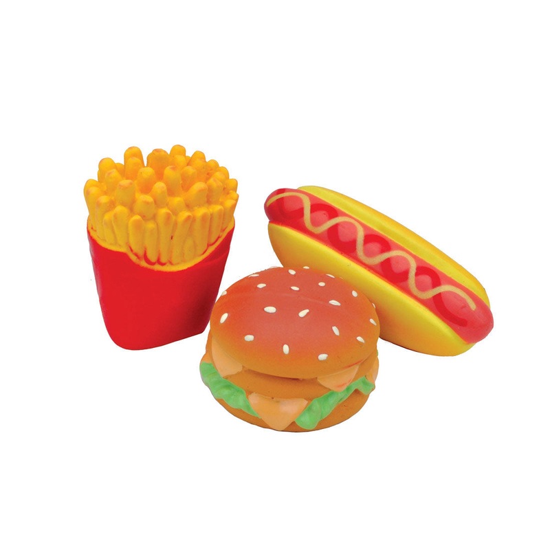 Li’l Pals Latex Hamburger, French Fry & Hotdog Toy Set
