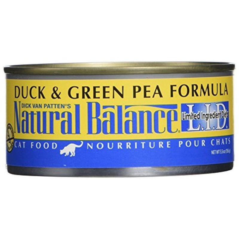 Natural Balance L.I.D. Limited Ingredient Diets Wet Cat Food, Duck & Green Pea Formula, 5.5-Ounce Can