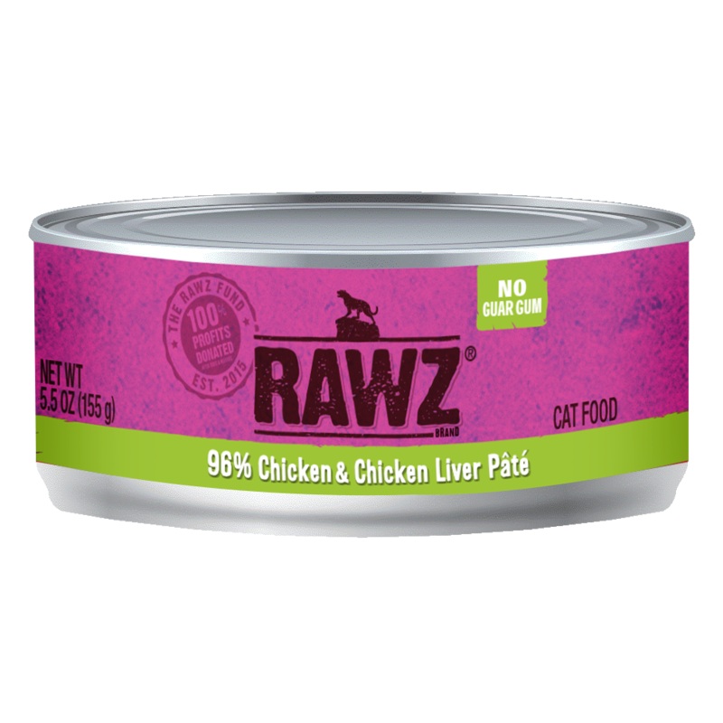 Rawz Chicken & Chicken Liver Pate Canned Cat Food Individual 156g