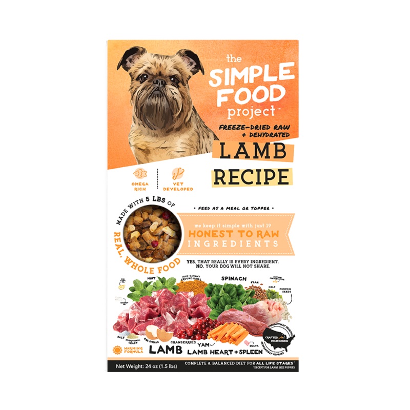 Simple Food Project for Dogs – Lamb 24oz Box