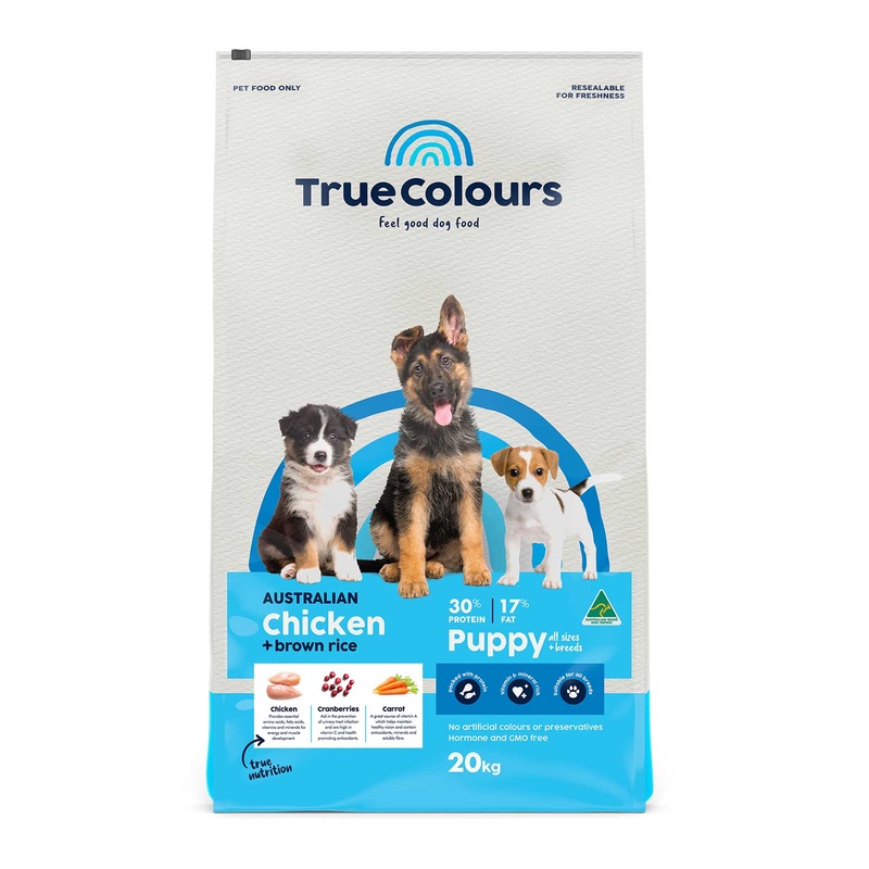 True Colours Dog Food Puppy Chicken & Rice 20kg