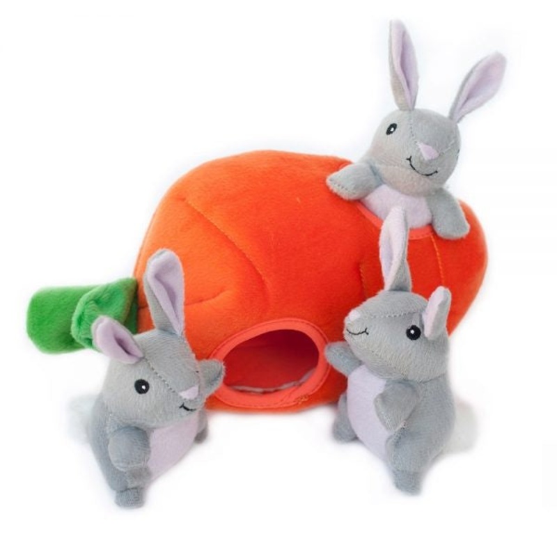 Zippy Burrow Bunny ‘n Carrot Hide and Seek Puzzle Dog Toy Regular Size