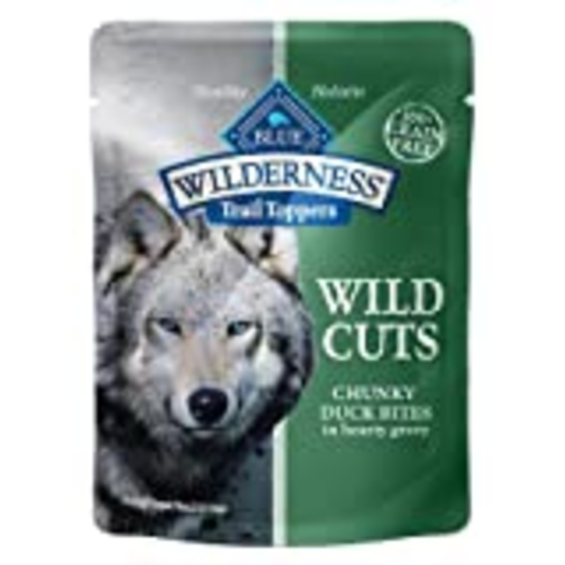 Blue Buffalo Wilderness Grain Free Wild Cuts Wet Dog Food Topper Chunky Duck Bites – 3oz