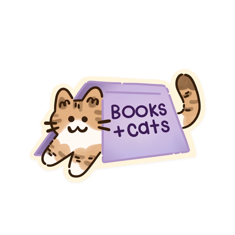 Books + Cats Brown Tabby Cat Vinyl Sticker