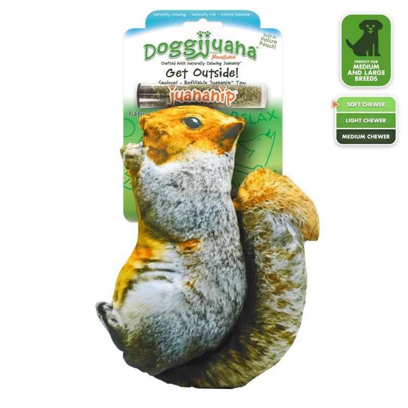 Doggijuana Get Outside Refillable Squirrel Toy