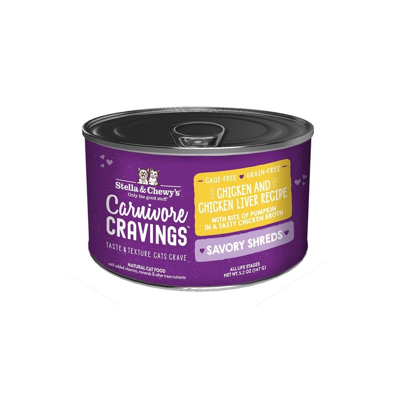 Stella and Chewy’s Chicken Liver Shreds Canned Cat Food 5.2 oz