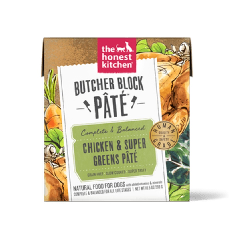 The Honest Kitchen Butcher Block Pate Chicken & Super Greens for Dogs 10.5 oz