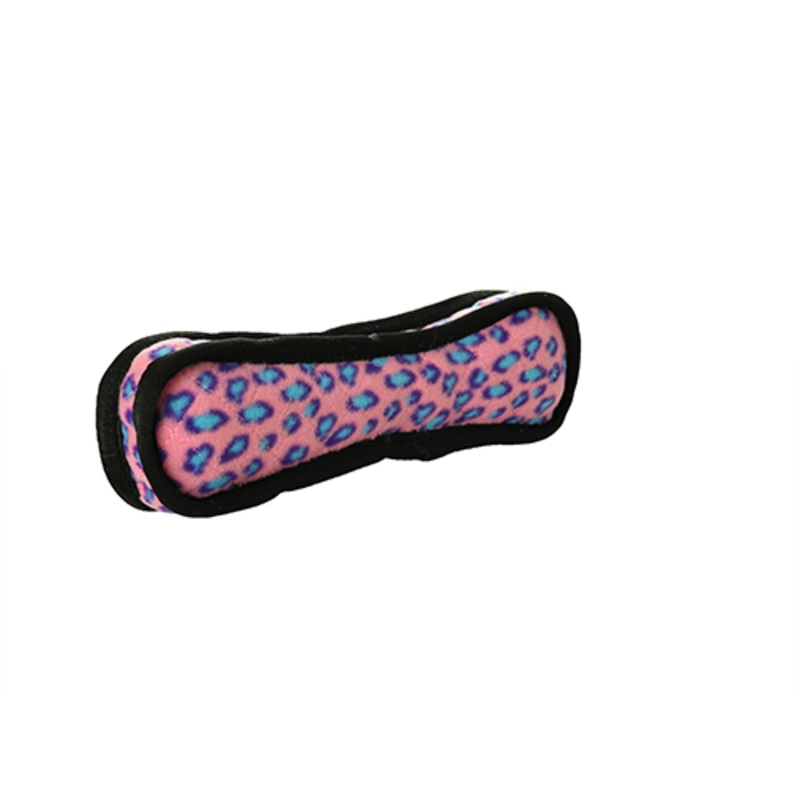 Tuffy Ultimate Bone Pink Leopard Dog Toy