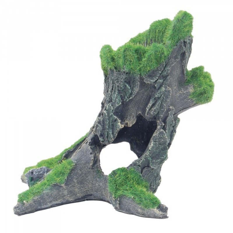 BIOSCAPE ORNAMENT MOSS LEANING TREE TRUNK 16X15X10CM