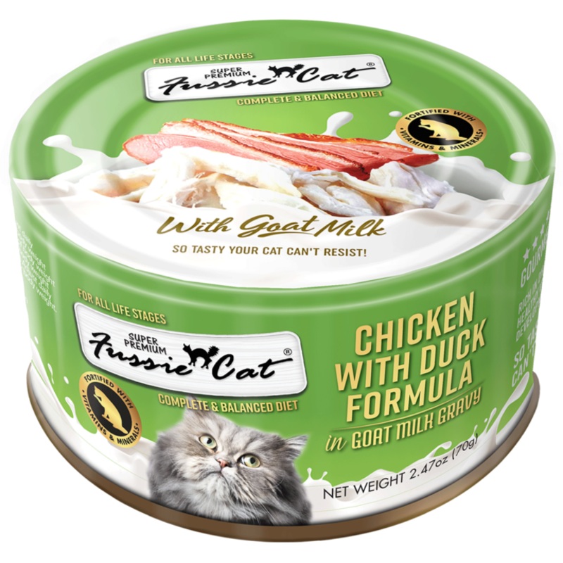 Fussie Cat Chicken with Duck Formula in Goat Milk Gravy Cat Food 2.47 oz (70g)