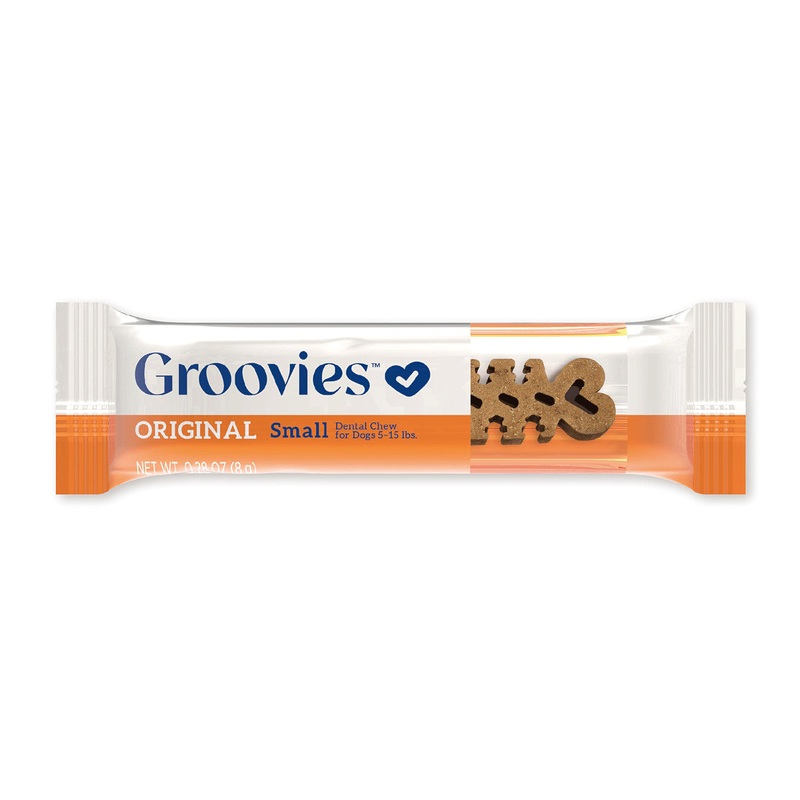 Groovies Dog Dental Chew Small Each – For Dogs 5-15 lb