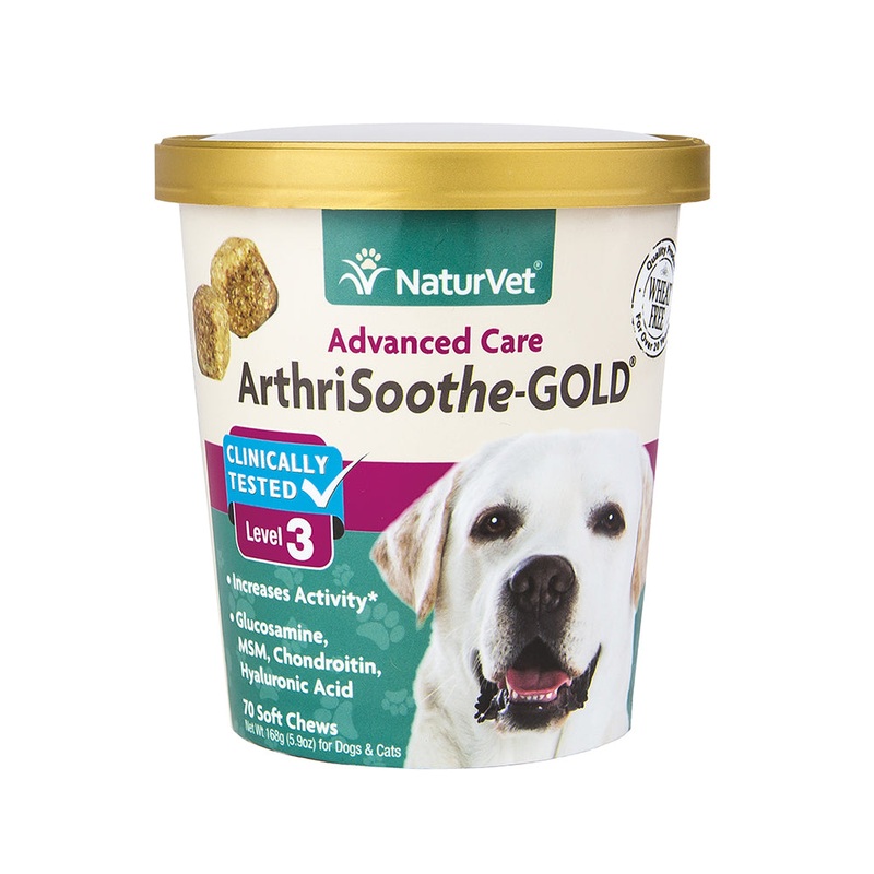 Naturvet ArthriSoothe-GOLD Wheat Free Level 3 Advanced Care Dogs & Cats Soft Chews 70 Count