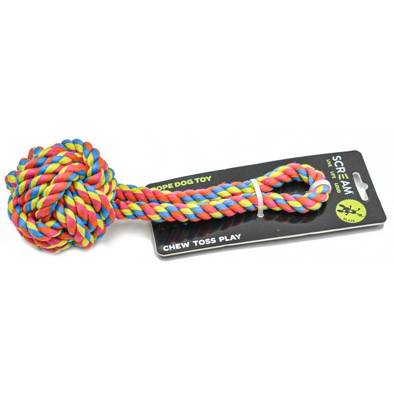 SCREAM DOG TOY ROPE FIST TUG 8 X 23CM