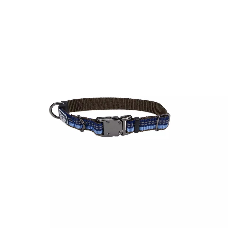 Coastal K9 Explorer 5/8in Wide 10-14in Reflective Adjustable Dog Collar Sapphire