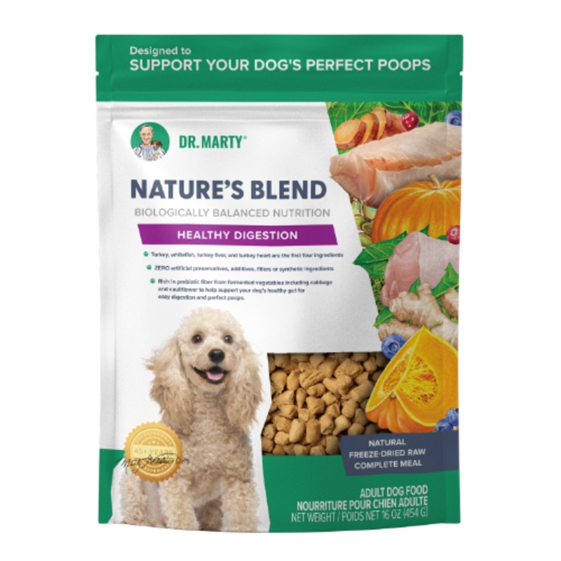 Dr. Marty Natures Blend Healthy Digestion Premium Freeze-Dried Raw Dog Food 16 oz