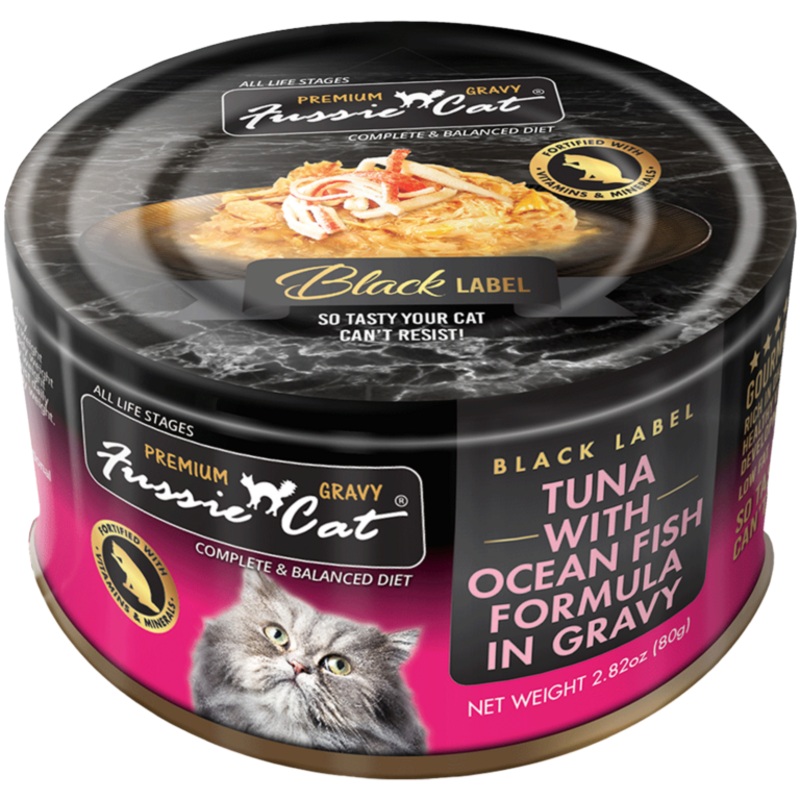 Fussie Cat Black Label Tuna with Ocean Fish Formula in Gravy Wet Cat Food