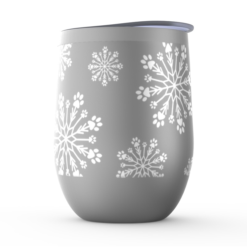 Paw Snowflake Stemless Wine Tumbler Stainless Steel