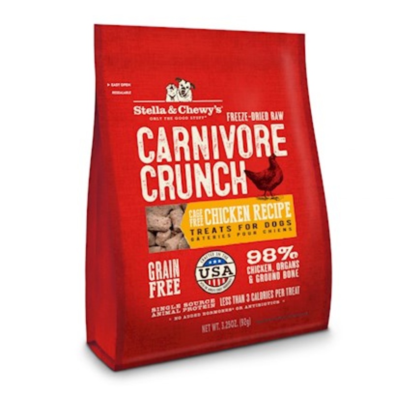 Stella & Chewy’s Freeze-Dried Raw Carnivore Crunch Cage-Free Chicken Recipe Dog Treats, 3.25 oz bag