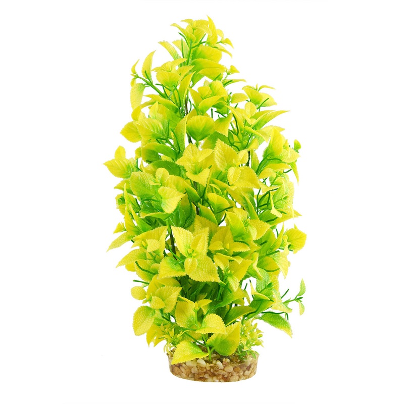 Underwater Treasures Green/Yellow Ludwigia Plastic Plant Tall