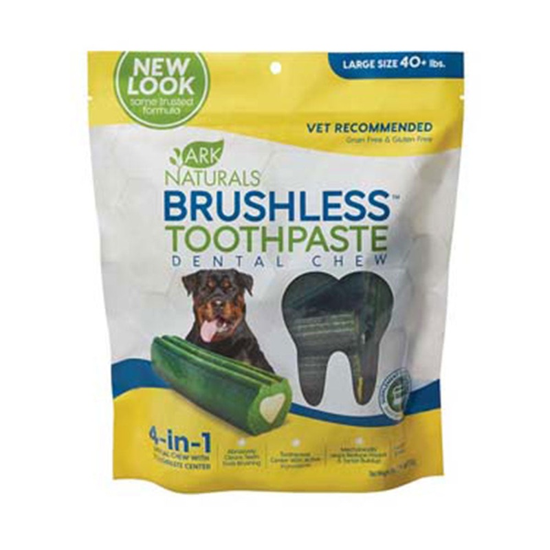 Ark Naturals Brushless Toothpaste Dental Chews for Dog Large X 18 Oz