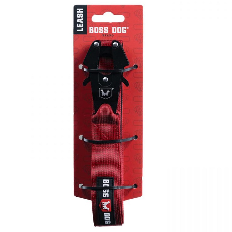 Boss Dog Tactical Dog Leash 6′ x 1″ Solid Red
