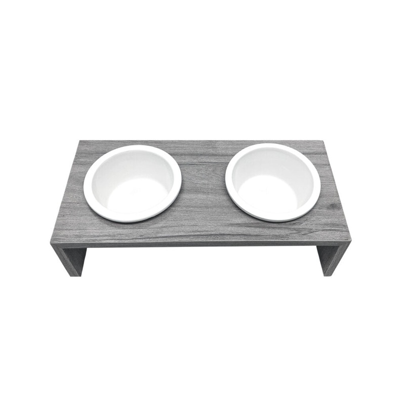 Fashion Pet Cosmo Double Diner Elevated Dog Bowls Gray* 22 Inch