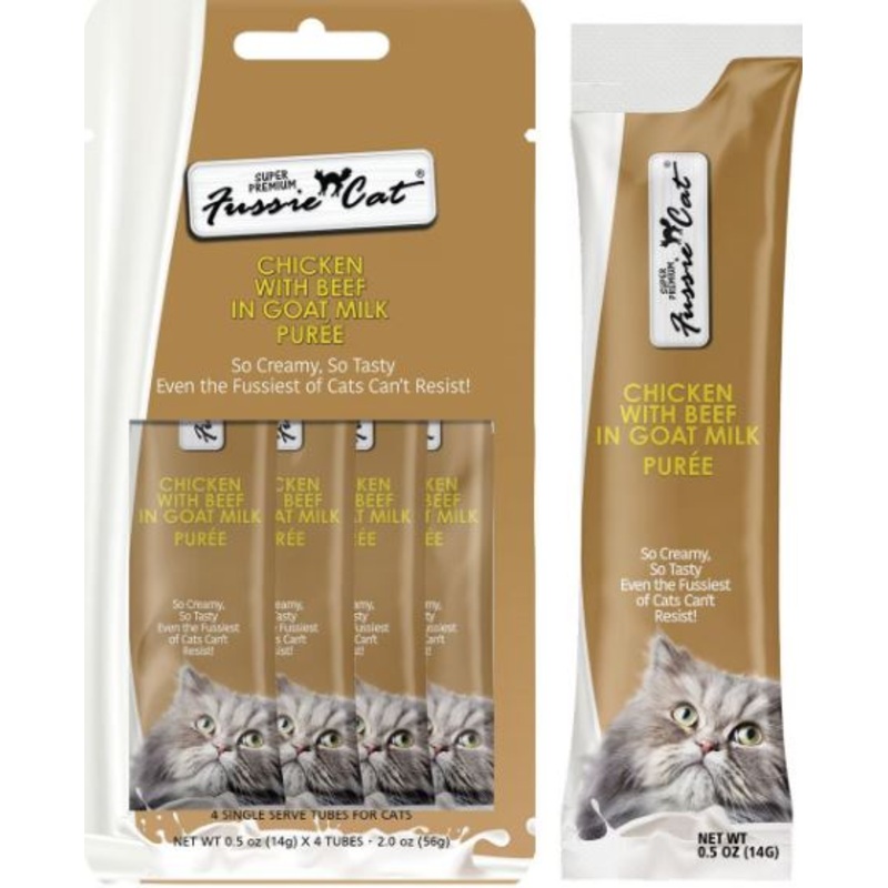 Fussie Cat Chicken with Beef in Goat Milk Pure 2 oz (4 Pack)