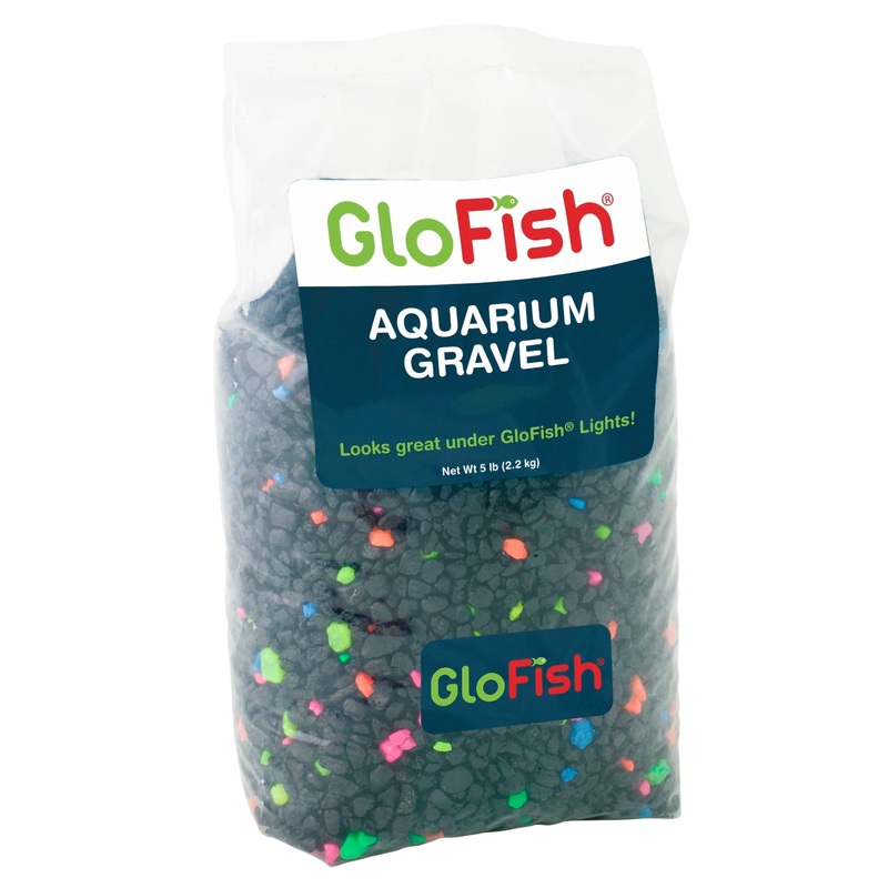 GloFish Aquarium Gravel 5 Pounds  Black with Fluorescent Plastic Accents  Complements GloFish Tanks