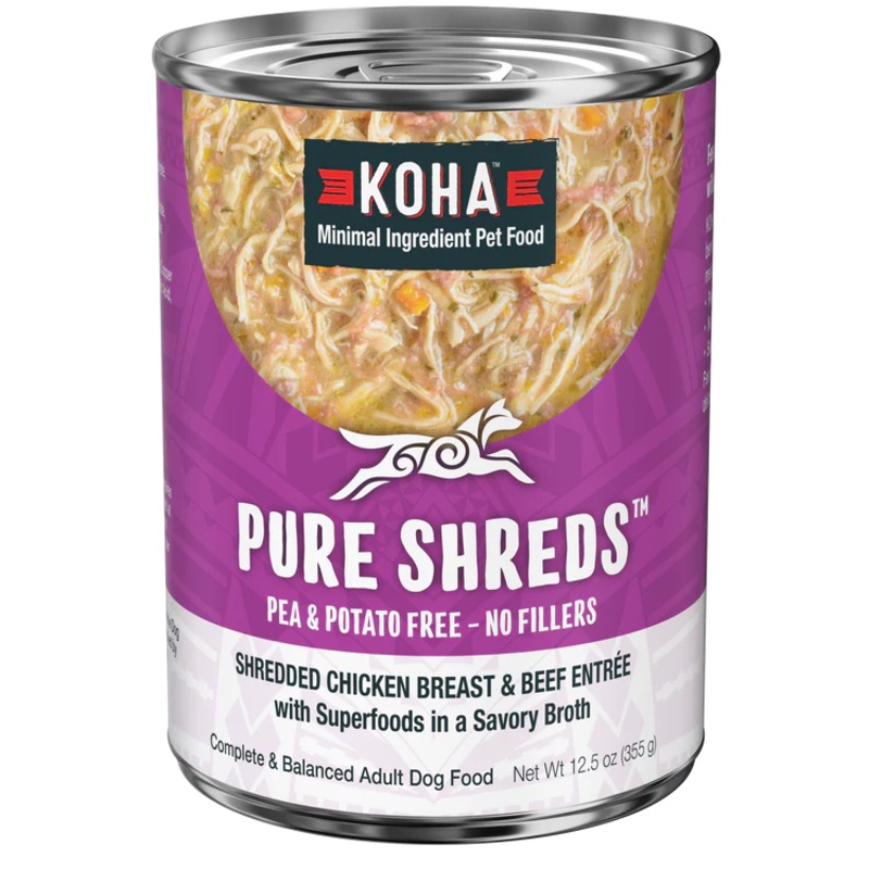 Koha Pure Shreds Shredded Chicken Breast & Beef Entre for Dogs 12.5 oz