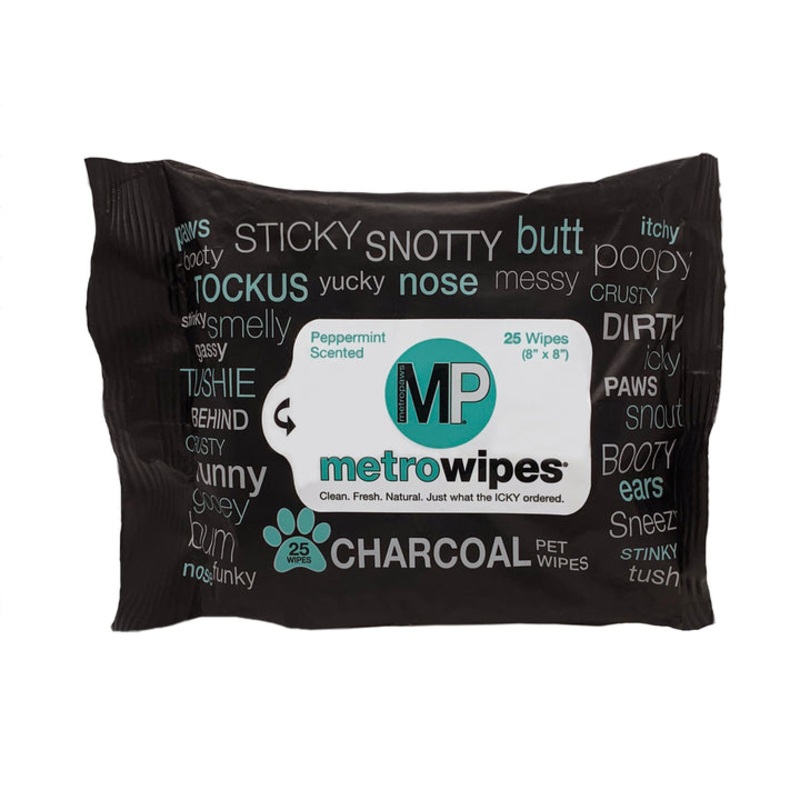 Metro Paws Wipes Charcoal Peppermint 100 count