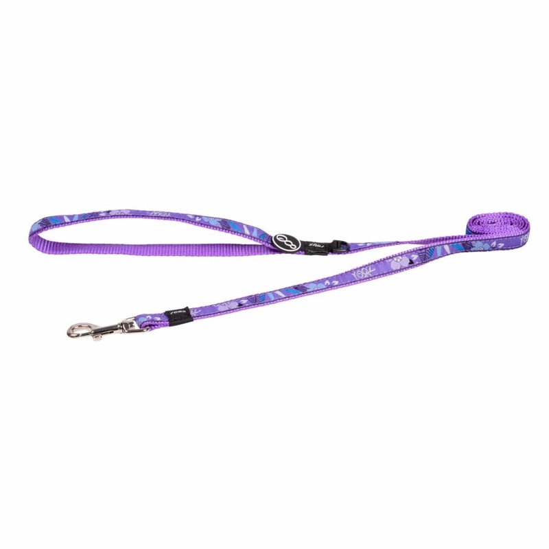 Rogz FancyDress Classic Dog Lead Forest Purple – Medium