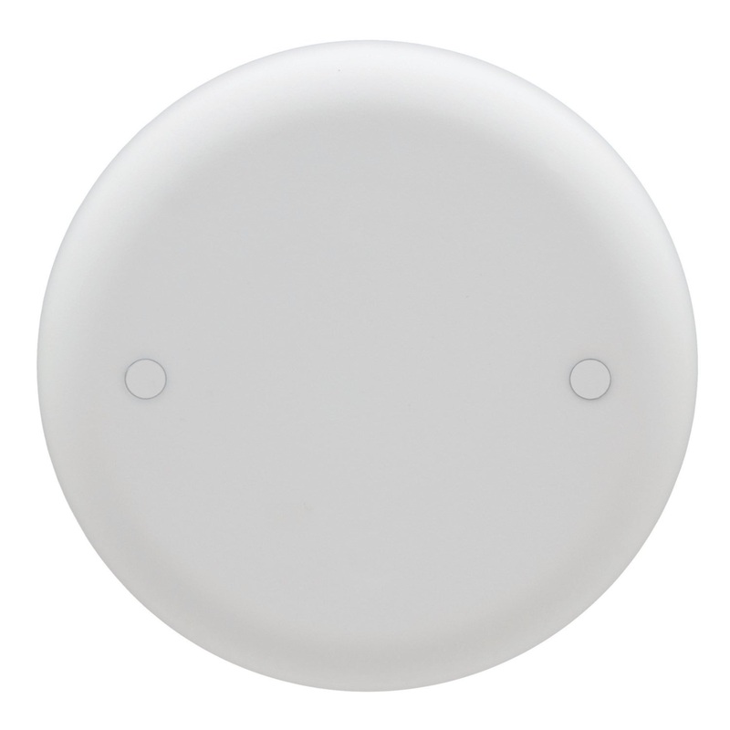 Thomas & Betts Carlon Ceiling Fan Box Cover, Round, Blank, 4-Inch Diameter, White 4 Inches