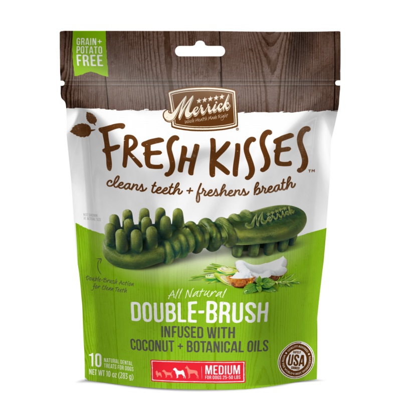 Merrick Fresh Kisses Grain Free Coconut Oil and Botanicals Medium Dental Dog Treats