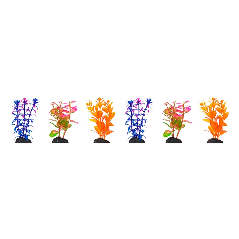 Penn Plax Colorful Plant 6 Pack 3.5 Inch