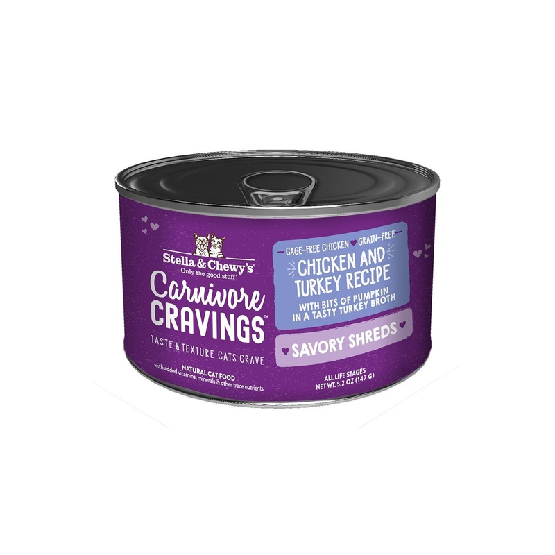 Stella and Chewy’s Chicken and Turkey Shreds Canned Cat Food 5.2 oz